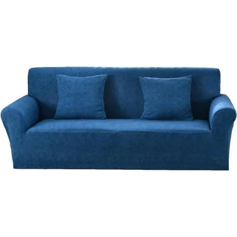 Housse de Canapé Sans Glissement Revêtement de Canapé Elastique Stretch Jacquard Bleu - 3 places gazechimp (1/4)