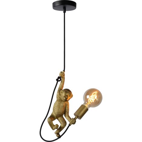 Lucide Extravaganza Chimp Lámpara Colgante Negra y Dorada Ajustable