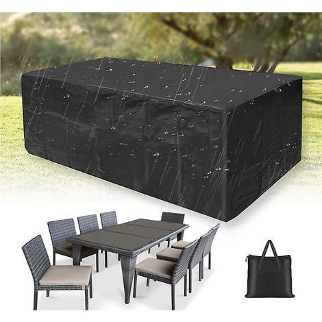 Funda para muebles de jardín de exterior, tamaño 1236x172 cm, resistente al frío, funda protectora Oxford, funda rectangular para muebles de jardín. (1/5)