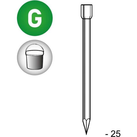 Pointe en Vrac Tête Homme Galvanisée - 1.4x25 mm en Seau de 5 kg - D-Work