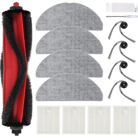 Kit d'accessoires de remplacement compatible avec Roborock Q7/M5/L5 – Brosse principale, 4 Filtres HEPA, 4 Brossettes latérales, 4 Serpillères (1/5)