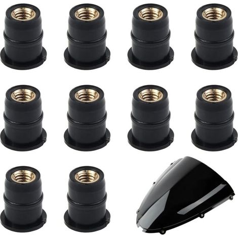10 x 5mm Rubber Windscreen Bolts, M5 Motorcycle Windshield and Fairing Bolts for Most Motorcycle Spare Parts Black (Type: Convex) (1/5)