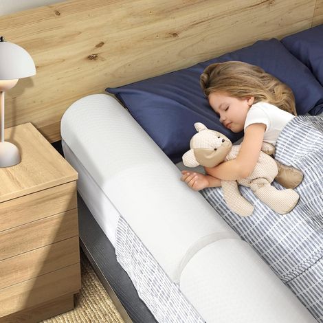 Barriere De Securite Enfant Lit, 2en1 en Mousse Longue Détachable en 2 Parties Utiliser, Barrière De Lit pour Bébés et Personnes âgées, Facile à Transporter Convient à Tous Les Lits (1/5)