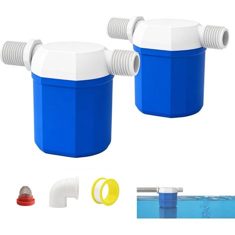 Robinet Flotteur, Entrée Latérale 3/4'', Vanne de Niveau d'Eau Automatique, Régulateur de Niveau pour Citerne, Piscine, Abreuvoir, Aquaculture, Aquarium (Lot de 2) (1/5)