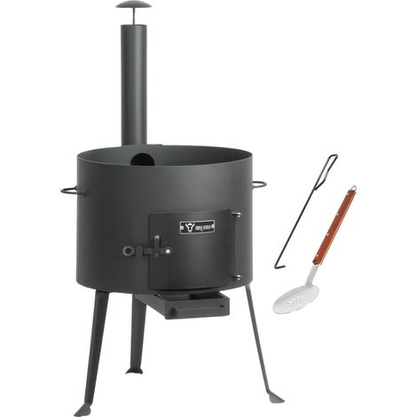 BBQ-Toro Kazan Ofen Ø 44 cm, Gulaschkessel mit Schaumlöffel, Schürhaken, Outdoor Ofen mit Rohr (1/5)