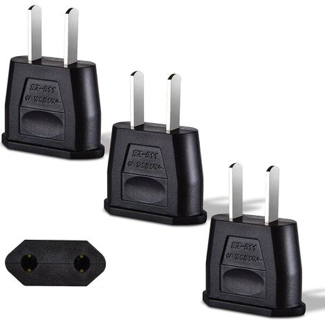 CSPARKV Adaptateur Prise USA, Adaptateur Voyage 3 X Adaptateur Prise Japon, Adaptateur Prise France vers USA, Japon Adaptateur Europe, Canada, Mexique (Noir) (1/5)