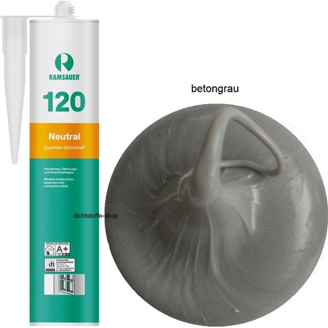 Ramsauer 120 Neutral Fenster Silikon Fugen Dichtstoff 310ml Kartusche betongrau