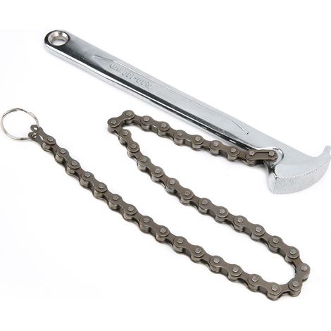 Clé à chaîne de 9 pouces, pince à tuyau réglable, outil de cliquet réversible pour filtre à huile de chaîne et raccords (1/5)