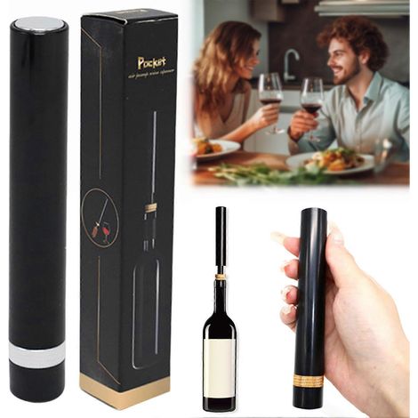 Ouvre-bouteille à air comprimé avec couteau coupe-capsule intégré, ouvre les bouteilles de vin sans effort (argenté) (1/5)