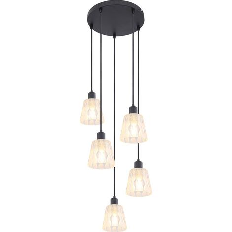 Lampada a sospensione Jarina Black Trasparente E27 5x max 40w L: 150 cm dimmerabile (1/3)