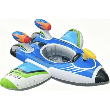 Avion gonflable flottant pour enfants avec pistolet à eau, bouée amusante pour piscine pour les enfants de 1 à 6 ans (1/4)