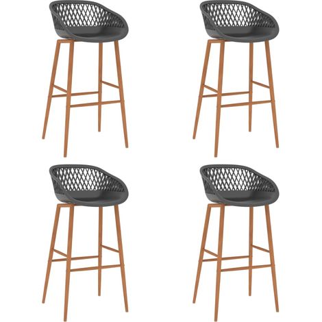 Tabourets de bar, lot de 4, gris