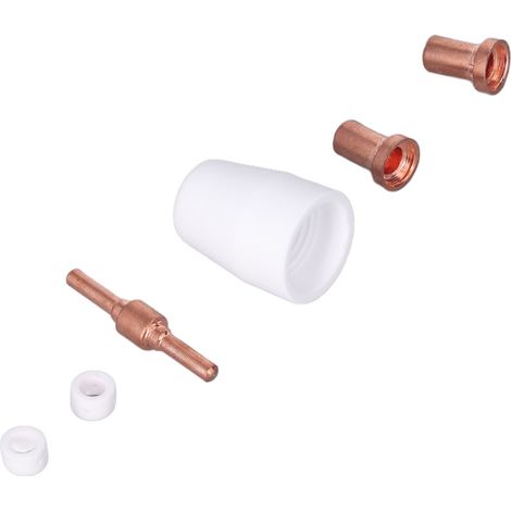 Kit d'accessoires pour torche plasma (110 pièces) : buses en porcelaine, coupelles, électrodes et buses allongées, diffuseurs de gaz, kit de découpe plasma. (1/5)