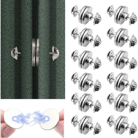 Crochets magnétiques pour rideaux - forte adhérence - 12 paires (1/5)