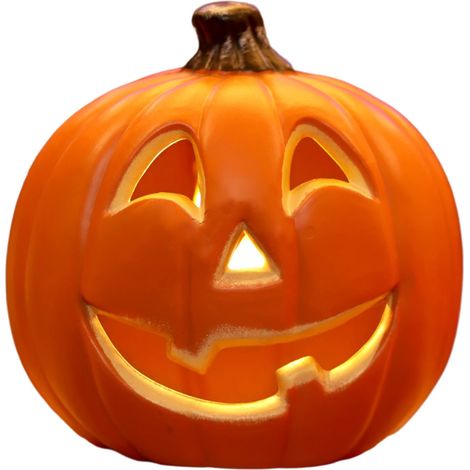 Lanterne Citrouille Halloween - LED Sans Fil - Décoration Extérieure et Intérieure - 23 x 21 cm - 1 Pièce (1/5)