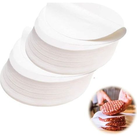 1000 pcs papier steak haché Rond 11 cm pour presse steak haché Ø 11 cm, papier sulfurisé 11cm pour presse steak haché machine steak haché (1000, 11cm) (1/5)