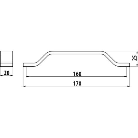 Manche UA107, graphite structuré, 160 mm (1/2)