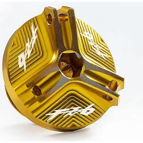 Bouchon de réservoir de liquide de frein avant et bouchon de remplissage d'huile pour moto Yamaha FZ6, FZ-6, ZF6N, FZ6R, FZ6S et Fazer : accessoires de protection. Bouchon de remplissage d'huile doré. (1/5)