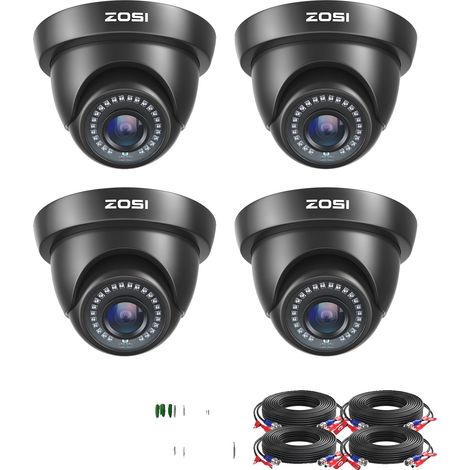 Telecamera a cupola, risoluzione 1080P, visione notturna fino a 24 metri, confezione da 4 (1/2)
