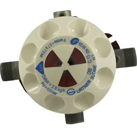 Gurtner – Détendeur gaz inverseur butane Male – Male 20x150 – Débit 2,6kg/h – Pression 500mbars – Pour installations professionnelles