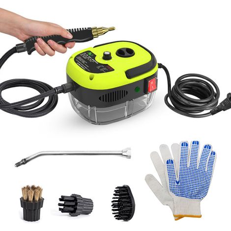 Nettoyeur à vapeur portatif 2500 W Machine de nettoyage à vapeur sous pression haute température avec têtes de brosse et gants pour meubles de cuisine, salle de bain, voiture (1/5)
