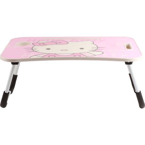 Table pliable dessin animé pour lit, canapé, bureau d'étude avec tiroir, porte-gobelet, support téléphone, pour ordinateur portable, chambre, dortoir, chaton. (1/5)