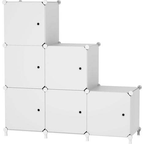 6 Cubes avec Portes, Rangement cubique pour Chambre à Coucher, Armoire et Dessous d'escalier, 30x30x30cm Compartiments, Rangement de Placard économisant de l'espace (1/5)