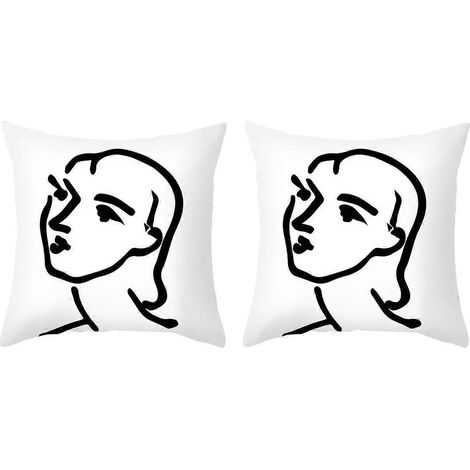 Nordic Einfache Kissenbezug Ins Blau Abstrakte Super Weiche Druck Kissen Retro Kunst Kissenbezug Sofa Kissen (1/4)