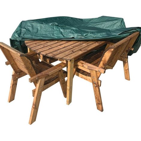 Charles Taylor Deluxe 6 Seater Table Chair Set Outdoor Furniture Fitted Cover
