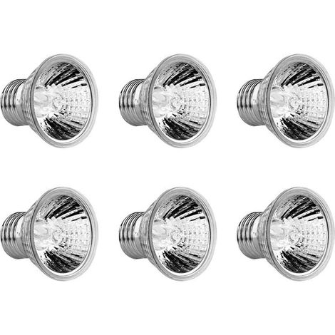 Turtle Heater Bulb, UVA UVB 75W E27 Reptile Heater Bulb Reptile Aquarium Heater Lamp Full Spectrum Halogen Bulb for Reptiles Lizard Tortoise - 6 Pack (1/5)