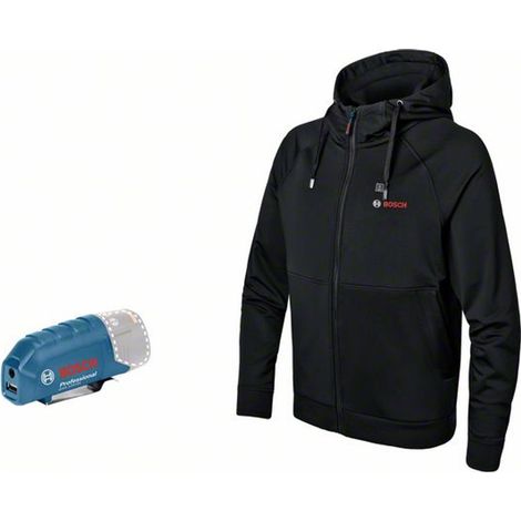 Bosch beheizbare Sweatjacke / Heizjacke GHH 12+18V XA (Basic Version) ohne Akku Gr. 3XL schwarz (1/5)