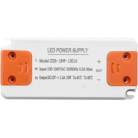 Transformateur d'éclairage ultra-mince 12 V CC, alimentation LED à large plage de tension d'entrée AC185-260 V, 18 W, 1,5 A (1/5)