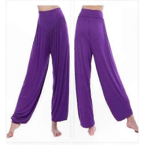 Weit geschnittene Damenhose im Haremsstil, locker sitzend, ideal zum Entspannen, Tanzen, Yoga und für den Zigeunerstil, mit elastischem Bund, bequem, im Bohème-Stil, vielseitig einsetzbar. (1/5)