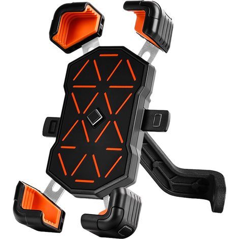 Supporto per cellulare da bicicletta, antivibrazione, leggero, multifunzionale, con attacco per specchietto retrovisore, compatibile con biciclette e mountain bike (arancione). (1/5)