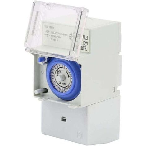 NALOOKAMIC  Horloge Modulaire, 110-230V SUL181H Interrupteur à Minuterie, Horloge Modulaire pour Chauffe Eau, Minuterie Mécanique Étanche Programmable 24H, pour éclairage équipement électrique de Dome