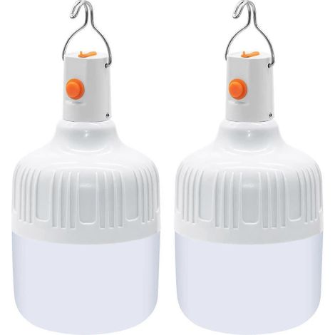 Lot de 2 lanternes de camping portables avec batteries rechargeables USB, 500 lumens, ultra-lumineuses, idéales pour le camping, la tente, la terrasse, le jardin et les barbecues. (1/5)