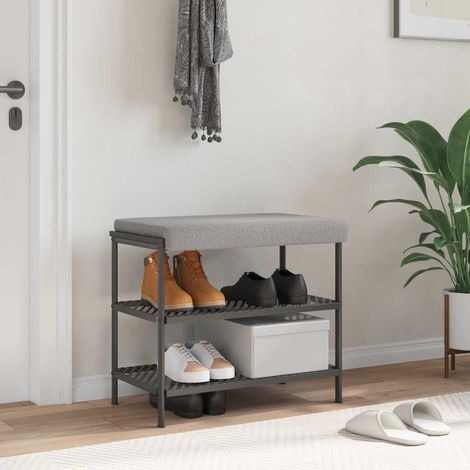 vidaXL Cojín de banco Tela Sherpa Gris Claro Profundidad 35 cm (1/5)