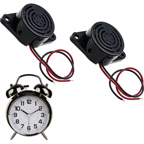 2 Pièces Buzzers Piézo Électronique 12V,Buzzer Sonore Continu DC 3-24V,Avertisseur Sonore 100dB Étanche Haute Intensité,Buzzer 12V,Alarme Sécurité pour Voiture Moto Système Industriel Extérieur. (1/5)