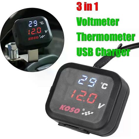 Wassertemperaturanzeige für Motorräder, passend für Honda und Suzuki, universelles USB-Handyladegerät – JXLGV (1/4)