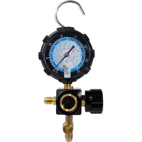 Manomètre basse pression R410A R22 R404A à collecteur unique avec vanne de régulation pour le chargement de réfrigérant de climatisation (1/5)