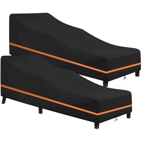Gartenliege Abdeckung 2 Stück, Wasserdicht Winddicht UV-Beständig 600D Oxford 200x75x40/70cm (1/5)