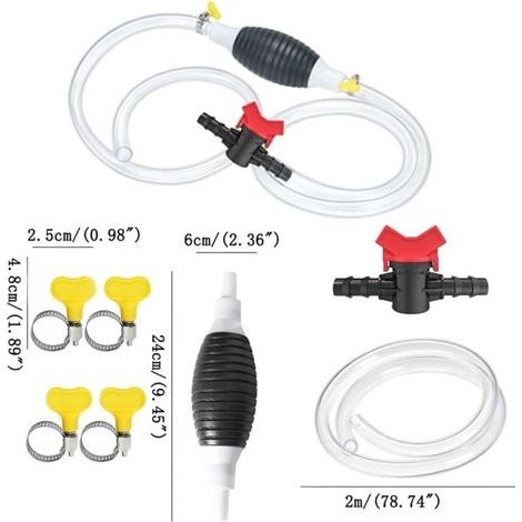 Pompe de transfert de carburant, pompe de transfert d'eau et de liquide, tuyau de siphon portable, pompe à carburant d'urgence, pompe manuelle (1/4)