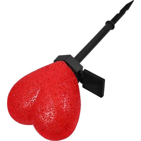 Solar Herz Lampe Für Außen Herzform Erdspießleuchte Gartenlandschaftsleuchte Solarlicht Rasenfigur Mit Heller Lampeperle Wetterfeste Solar-gartendekoration Ohne Verkabelung (1/5)