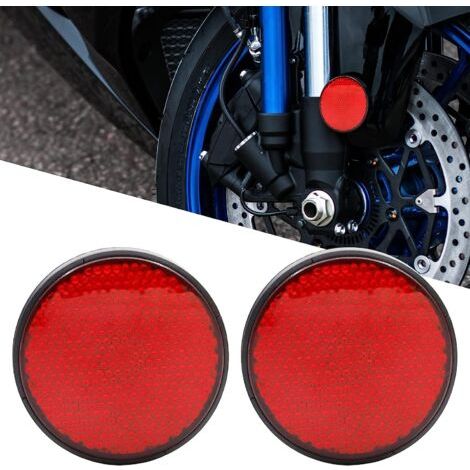 Set con 2 reflectores LED redondos para motocicletas, 12 V – Luz de freno/luz de cruce – (rojo) (1/5)