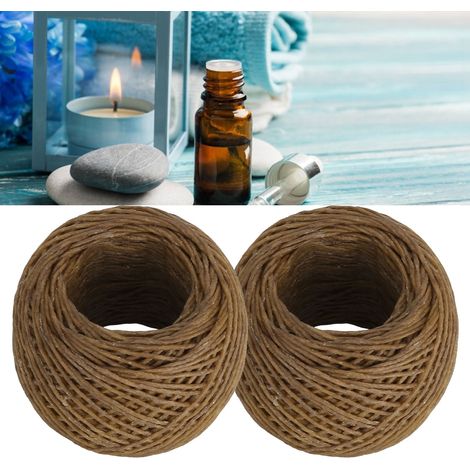 [Mechas para velas] Mechas de fibra de cáñamo de 1,2 mm, 30 m (2 unidades), seguras, para aromaterapia, bricolaje, respetuosas con el medio ambiente. (1/5)