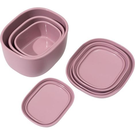 Boîtes en silicone emboîtables - Lot de 3 boîtes de conservation alimentaire en silicone rigide Sans BPA, hermétiques, compatibles lave-vaisselle et congélateur (190 g, 280 g, 590 g) - Bleu (1/4)