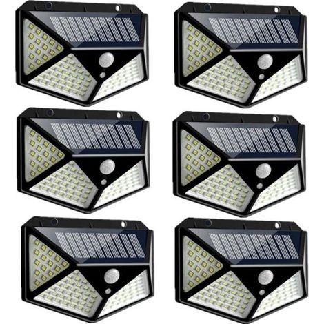 Lampe solaire 100LED IP65 étanche extérieur - 6 Pack