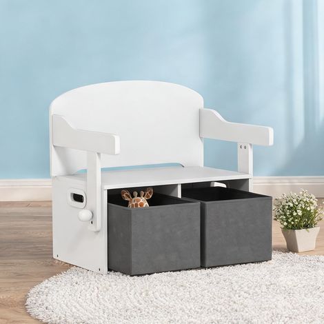 Banc de rangement enfant 3 en 1 convertible table chaise 67,5 cm (1/5)