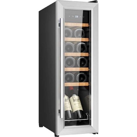 Cecotec – Cave à vin de service 12 bouteilles – Dimensions 33,5x84,5x53,5 cm – Plage de température 8-18 ºC – Éclairage LED intérieur (1/3)