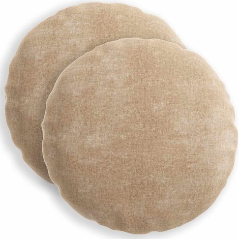 Kissenbezug 2 stk. HEERLEN Taupe Ø 40 cm Chenille-Stoff vidaXL (1/5)